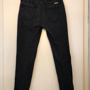 Faded black crop jeans